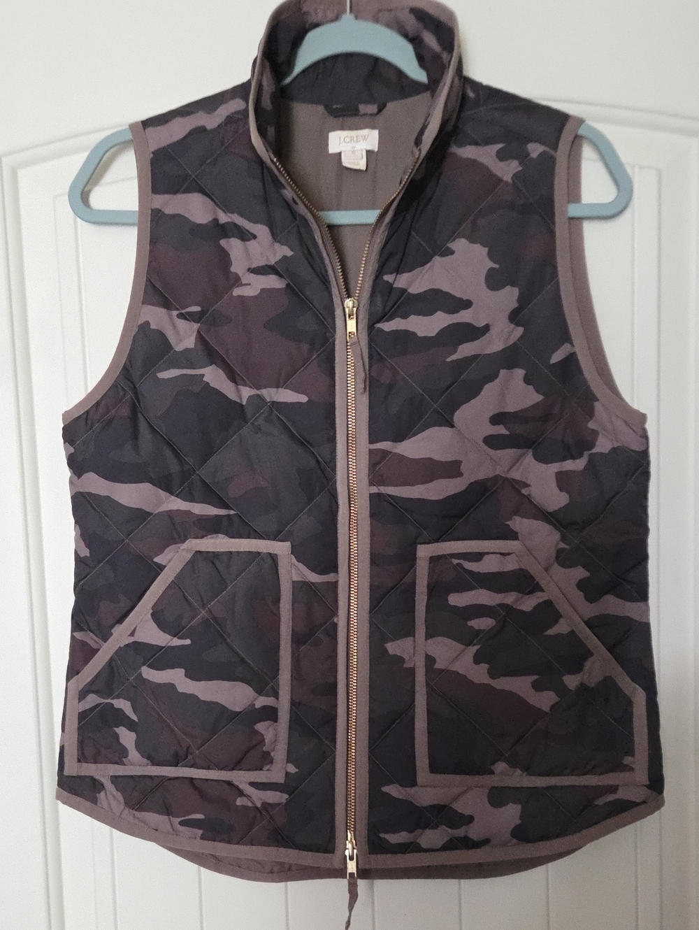 J. Crew Quilted Camo Vest - Brown & Black